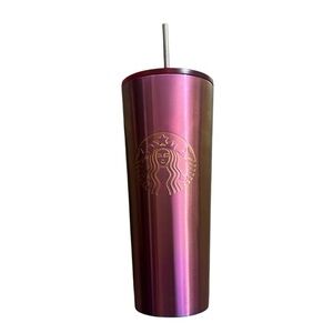 New! 2022 Starbucks Pink Purple Stainless Steel Ombre Tumbler 24oz Venti Barbie